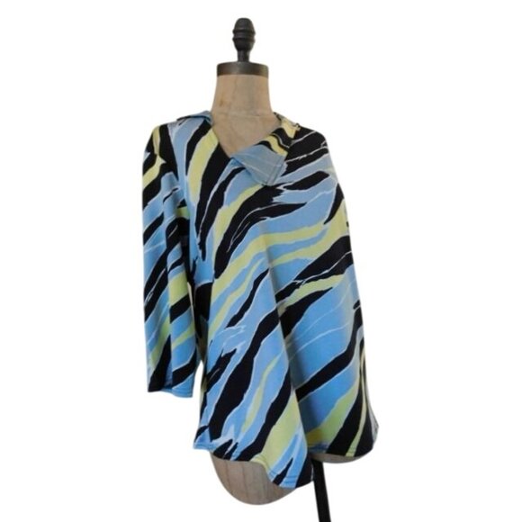 Jamie Sadock Size L Large 3/4 Sleeve Slinky Stretchy Collared Golf Tennis Shirt - Picture 2 of 3